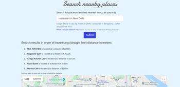 Searching nearby places